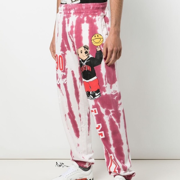 NWT Chinatown Market Smiley Face Champion Polo Teddy Bear Tie Dye Sweat Pants